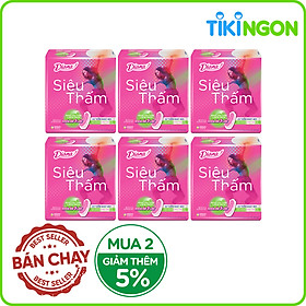 Combo 6 Băng Vệ Sinh Diana Siêu Thấm Siêu Mỏng Không Cánh