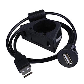 Car  Board Mount USB 2.0 Male To Female Socket Panel Extension Cable 1m