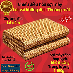 Mua Chiếu điều hòa sợi mây tre đan tổng hợp lót vải không dệt cao cấp hàng xuất khẩu 2 mặt giá rẻ 1m2 1m6 1m8 D Danido