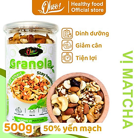 Ngũ Cốc Granola Dinh Dưỡng 3 Vị Mật ong - Matcha - Chocolate, 50% Yến Mạch, Đồ Ăn Vặt Healthy Hỗ Trợ Ăn Kiêng, 500gr