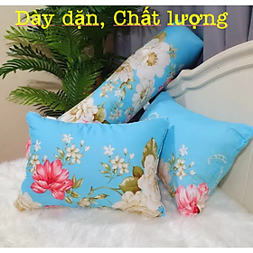 Mua  Hàng Chuẩn Loại 1  ComBo 2 Vỏ Gối Nằm + 1 Vỏ Gối Ôm (cùng mẫu). Vỏ Gối Nằm được chần bông và Thêu Tinh Tế
