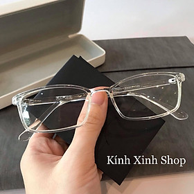 Kính Giả Cận, Gọng Kính Cận Nam Nữ Mắt Vuông Nhỏ Trong Suốt Không Độ - KÍNH XINH SHOP