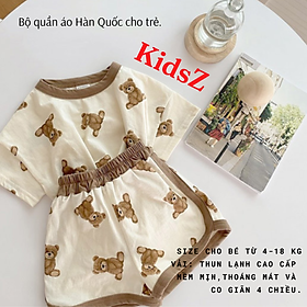 Bộ quần áo trẻ em phong cách Hàn Quốc thương hiệu KidsZ, chất liệu thun lạnh mềm mịn,thoáng mát