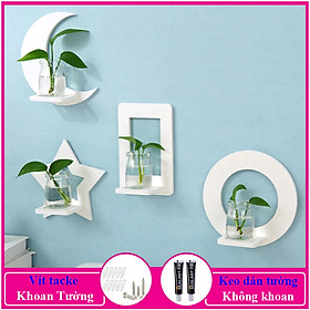 Mua Kệ decor phòng ngủ  Trang trí lớp học  để chậu hoa treo tường  chất liệu gỗ Pitech cao cấp - C16