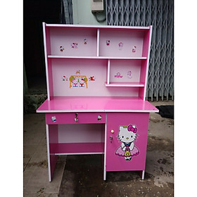 Bàn học sinh liền giá sách - kem - 1m2