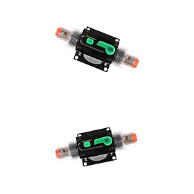 2Pack in-Line Manual Reset Circuit Breaker Car Stereo Audio Fuse 12V/24V/32V