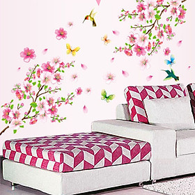 Decal dán tường trang trí Tết- Hoa đào đón xuân- mã DAY9158