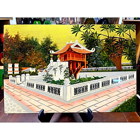 Mua Tranh sơn mài cao cấp Thanh Bình Lê Chùa Một Cột trang trí  làm quà tặng