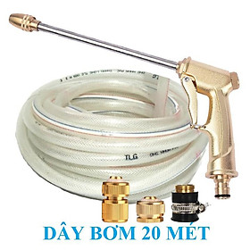 Mua Vòi Xịt Rửa Xe️ Bộ dây vòi xịt nước rửa xe  tưới cây   tăng áp 3 lần  loại 20m 206318 đầu đồng  cút đồng