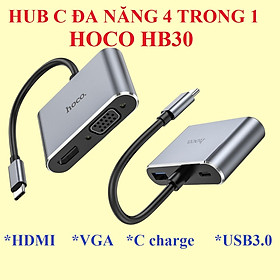 Thiết bị chia cổng type C hub C đa năng 4 trong 1 cho laptop máy tính bảng