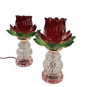 Mua Cặp đèn thờ điện thủy tinh cao cấp -  đồ thờ AN13095