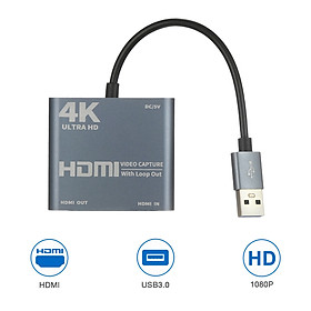 ROGTZ Capture Video Card Chuyển đổi HDMI sang USB 3.0 Để Live Stream Cho Điện Thoại/Máy Ảnh/PS4/ XBOX/Máy Tính - Hàng Nhập Khẩu