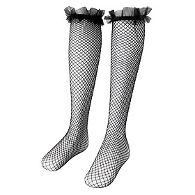 Women Fishnet Lace Top Mesh High Thigh Stockings Tights Pantyhose Long Socks