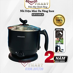 Mua Nồi Điện Đa Năng Lock&Lock EJP316BLK (1.2 Lít)  nắp kính cường lực  lòng nồi inox 304 an toàn sức khỏe - Hàng Chính Hãng
