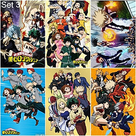 Bộ 6 Áp phích - Poster Anime Boku No Hero Academia - Học Viện Anh Hùng (bóc dán) - A3,A4,A5
