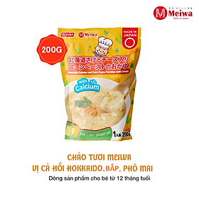 Cháo tươi Meiwa vị cá hồi hokkaido, bắp, phô mai cho bé từ 12 tháng