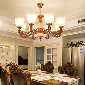 Đèn chùm UNINO phong cách cổ điển loại 8 tay hiện trang trí nhà cửa sang trọng - kèm bóng LED chuyên dụng.