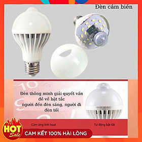Mua Bóng đèn cảm ứng hồng ngoại 5w thông minh tự động bật tắt vào buổi tối khi có người