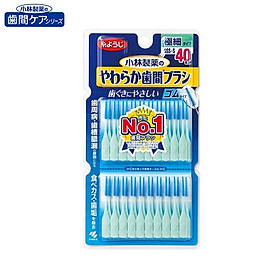 Set 20 và 40 chiếc bàn chải kẽ răng Kobayashi hình chữ I, chất liệu từ cao su siêu mềm mịn, đàn hồi tốt giúp nhẹ nhàng chải sạch chân răng - nội địa Nhật Bản