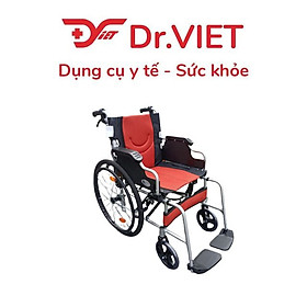 Xe lăn cao cấp Lucass X-600- Xe lăn có tay thắng cho người đẩy, gấp gọn, bánh xe sau có phản quang, bánh xe chống lật