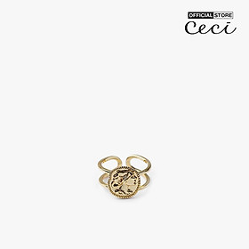CECI - Nhẫn nữ dáng hở mặt kim loại tròn thanh lịch CC2-01000116