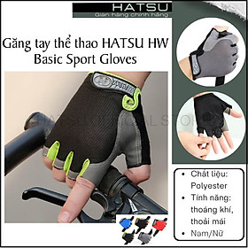 Găng tay thể thao thời trang HATSU HW Basic Sport Gloves, Găng tay đi phượt, Bao tay chạy xe máy, Xe đạp | Bao tay cụt ngón bảo vệ bàn tay đa năng