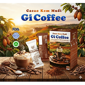 CaCao Kem Muối Gicoffee Thơm Béo Đậm Đà - Ít Ngọt (1 Hộp gồm 10 Gói x 20g)