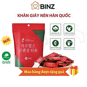 Túi 20 Khăn Giấy Nén Đa Năng Hàn Quốc Siêu Thấm Hút Khăn Lau Mặt Dùng 1 Lần Bông Cotton Tự Nhiên