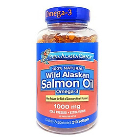 Thực phẩm bổ sung Dầu Cá hồi Pure Alaska Omega-3 Wild Salmon Oil 1000mg của Mỹ