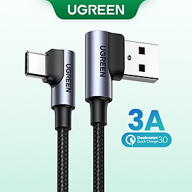 Cáp sạc UGREEN USB C bẻ góc 90 độ hỗ trợ sạc nhanh 20855, 20856, 20857,70875,hàng chính hãng