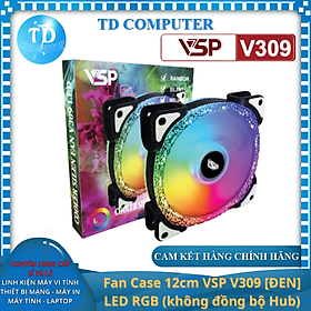 Mua Fan Case 12cm VSP V309  ĐEN  LED RGB (không đồng bộ Hub) - Hàng chính hãng Tech Vision phân phối