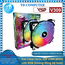 Hình ảnh Fan Case 12cm VSP V309 [ĐEN] LED RGB (không đồng bộ Hub) - Hàng chính hãng Tech Vision phân phối