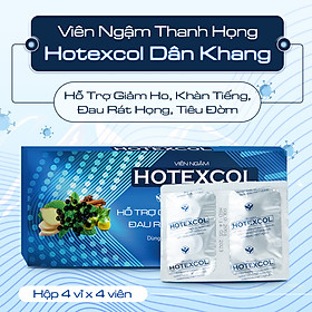 Viên Ngậm Thanh Họng Hotexcol Dân Khang Hộp 4 vỉ x 4 viên