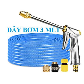 Bộ dây vòi xịt nước rửa xe,tưới cây .tăng áp 3 lần,loại 3m,5m 206701-2đầu đồng,cút,nối đồng+ tặng túi đựng bút