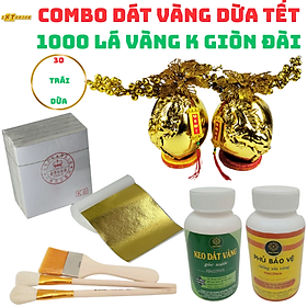 Mua  SIÊU HOT  Combo Dát vàng 30 trái dừa chưng Tết 1000 lá K GIÒN ĐÀI đẹp nhất trong các loại lá dát vàng