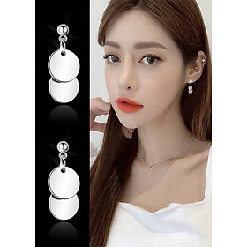 Bông tai nữ hai hình tròn phong cách Hàn Quốc