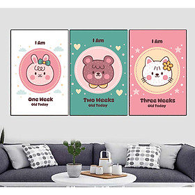 {HCM}Tranh treo tường tranh trang trí lớp học tiếng anh cho bé 2 tặng kèm đinh 3 chân