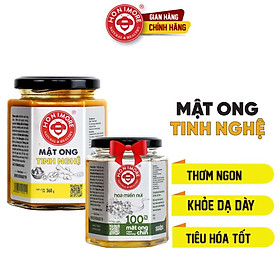 Combo mật ong tinh bột nghệ Honimore 360g và mật ong rừng nguyên chất 360g - Giúp hỗ trợ cải thiện đau dạ dày, chăm sóc da, tăng cường sức đề kháng