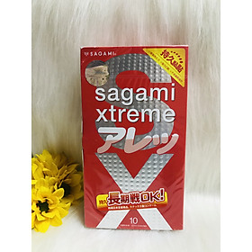 Bao cao su Sagami Xtreme Feel Long gai chấm nổi (Hộp 10 chiếc)