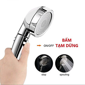 Mua Bát sen tắm nóng lạnh mạ crom  đầu vòi tắm tăng áp mặt Inox kèm nút tắt mở với 3 chế độ nước