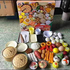 Mua Bộ đồ chơi DIMSUM 84 chi tiết - set trò chơi nhà bếp nấu ăn 84 món bánh bao há cảo gà rán nhựa cao cấp cho bé