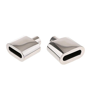 2Pieces Car Stainless Steel Exhaust Tips  Tail Pipe Silver
