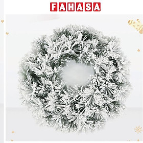 Vòng Hoa Lá Cước Phủ Tuyết - Trang Trí Noel 60 cm - Chaang Chiia LP-W-HDS