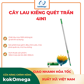 Mua Cây Quét Trần Lau Kiếng 4in1 kokOmega - inox 3M( 4 chức năng)