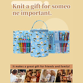 Yarn Storage Bag Crochet Bag Crochet Beginners Zipper Closure Holder Case Travel Gifts with Grommet Knitting Bag Knitting Tote