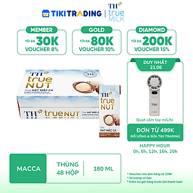 Thùng 48 hộp Sữa hạt Mắc ca TH True NUT 180ml