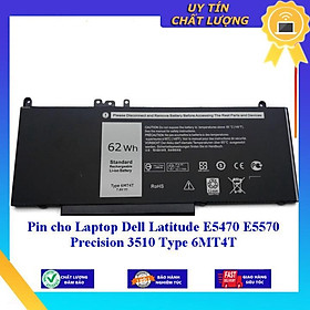 Pin cho Laptop Dell Latitude E5470 E5570 Precision 3510 Type 6MT4T - Hàng Nhập Khẩu New Seal