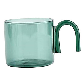 milk Tea Cup with Handle Heat Resistance for Office Flower Tea Cereal Green