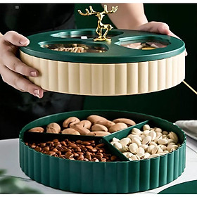 Mua Khay Mứt Tết - Hộp đựng bánh kẹo mứt Tết - 2 Tầng - Hình Hươu Cao Cổ cao Cấp - Xinh Xắn Dễ Thương