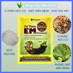 Chế Phẩm EM Plus Trichoderma Chuyên xử lý nước thải, rác thải, ủ phân hữu cơ, giảm mùi hôi, Cho Mọi Cây Trồng (Gói 200Gr)